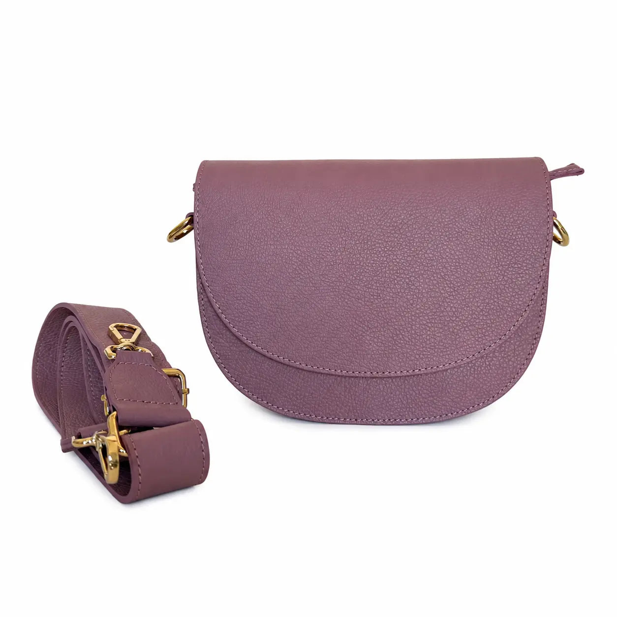 Borsa tracolla vera pelle smile rosa antico