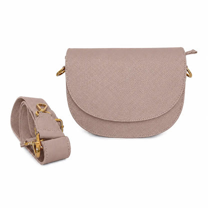 Borsa tracolla vera pelle smile rosa cipria