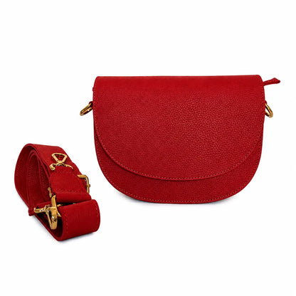 Borsa tracolla vera pelle smile rosso