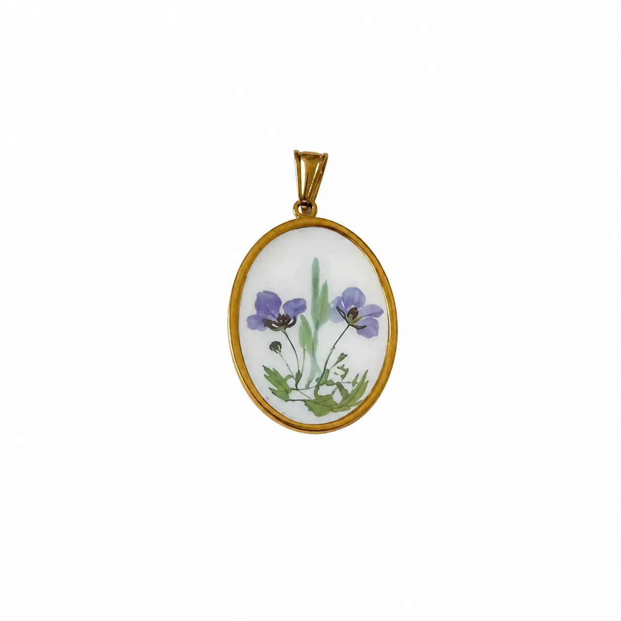 Ciondolo con disegni fiori viola