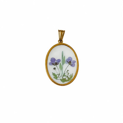 Ciondolo con disegni fiori viola