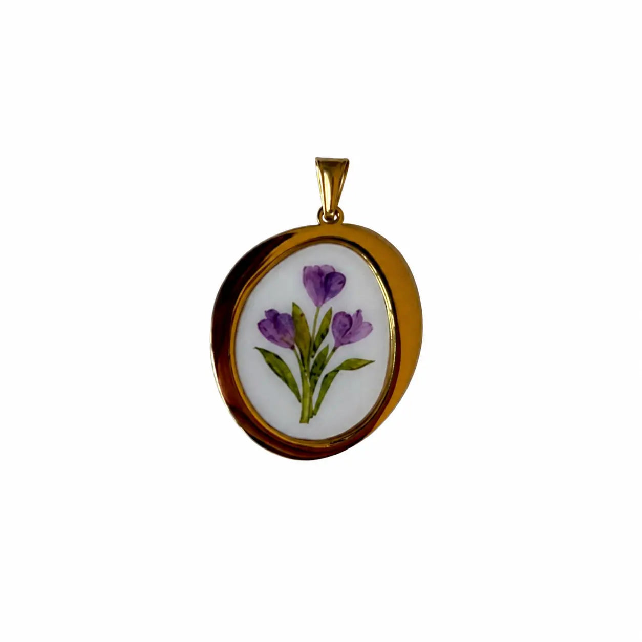 Ciondolo con disegni mazzo fiori viola