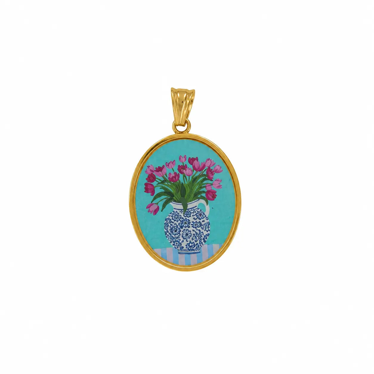Ciondolo con disegni vaso di fiori