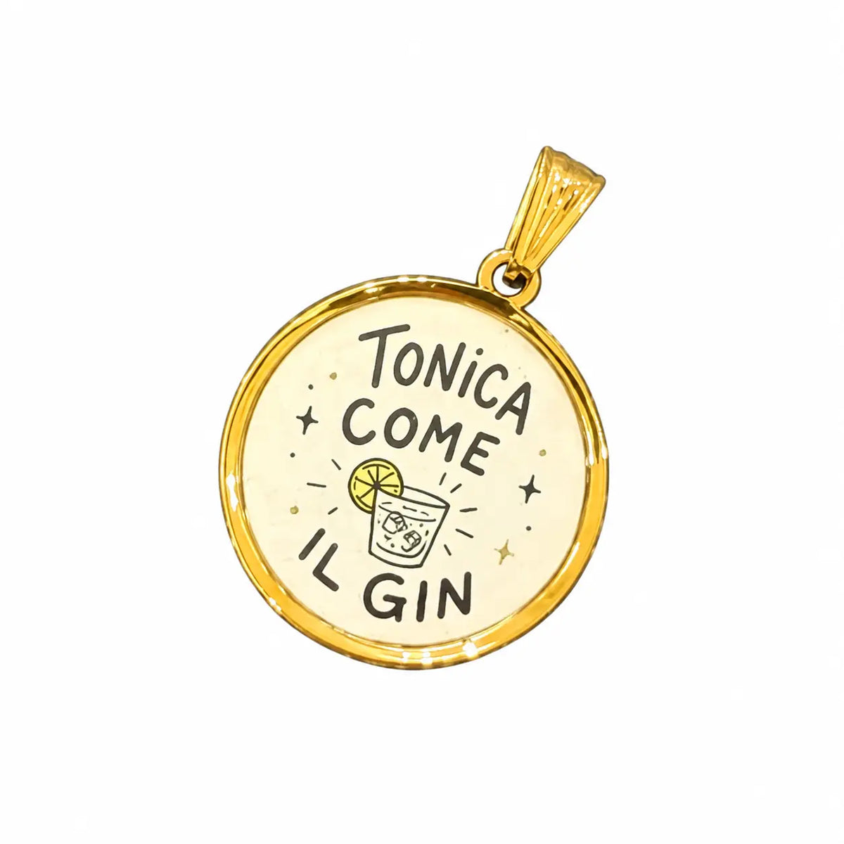 Ciondolo con frasi tonica come il gin