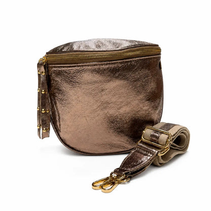 Maxi marsupio tracolla pelle marsupiona bronzo