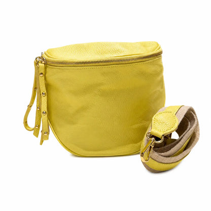 Maxi marsupio tracolla pelle marsupiona giallo