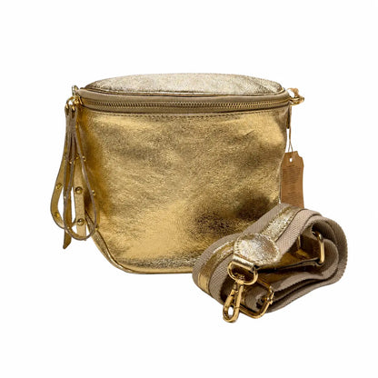 Maxi marsupio tracolla pelle marsupiona oro