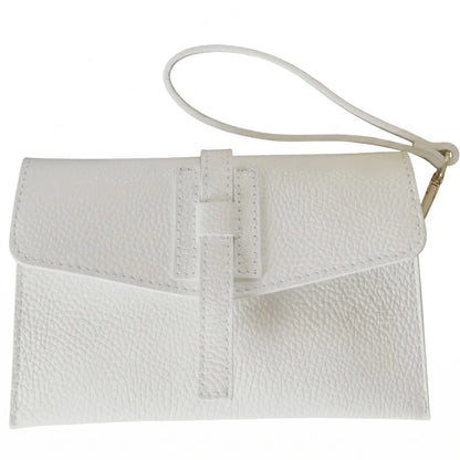 Pochette busta pelle tracolla clizia bianco