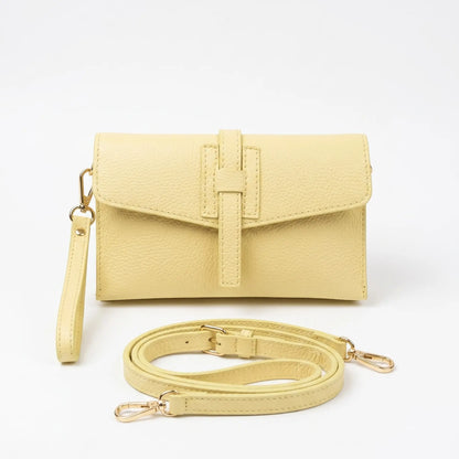 Pochette busta pelle tracolla clizia giallo