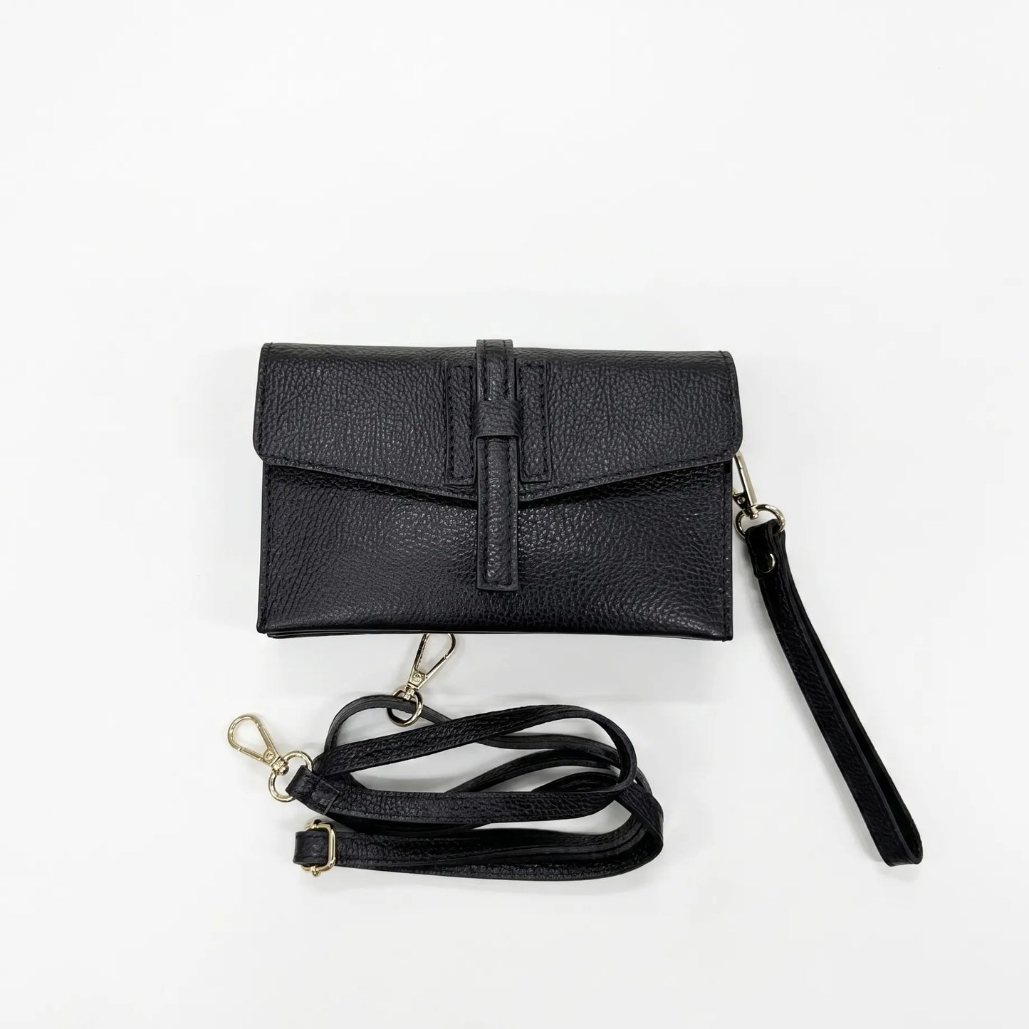 Pochette busta pelle tracolla clizia nera