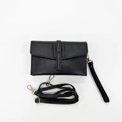 Pochette busta pelle tracolla clizia nera