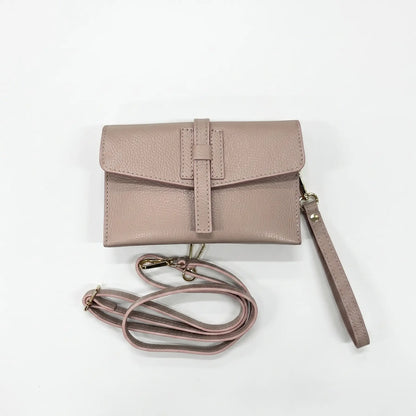 Pochette busta pelle tracolla clizia rosa cipria