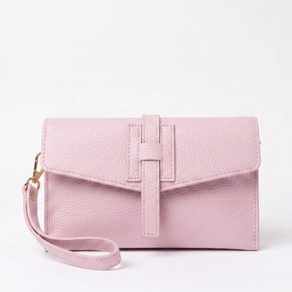 Pochette busta pelle tracolla clizia rosa confetto