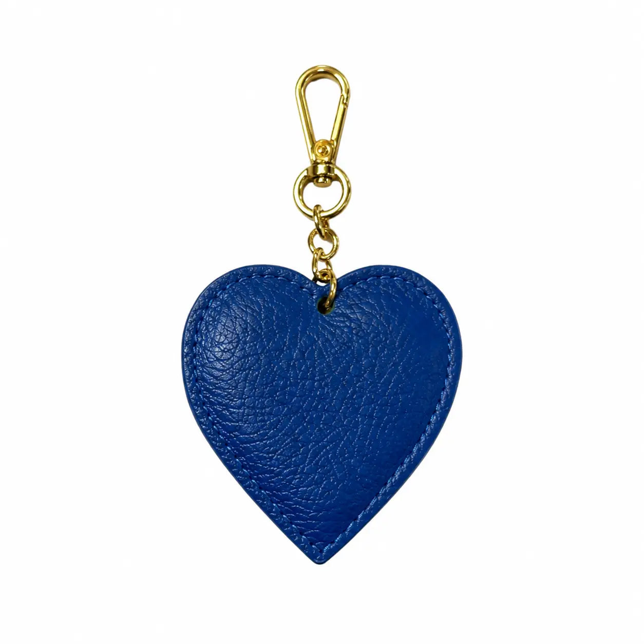 Portachiavi charm borsa pelle cuoricino blu