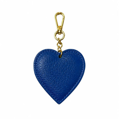Portachiavi charm borsa pelle cuoricino blu