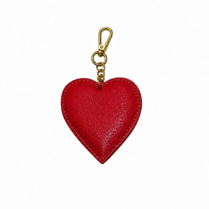 Portachiavi charm borsa pelle cuoricino rosso
