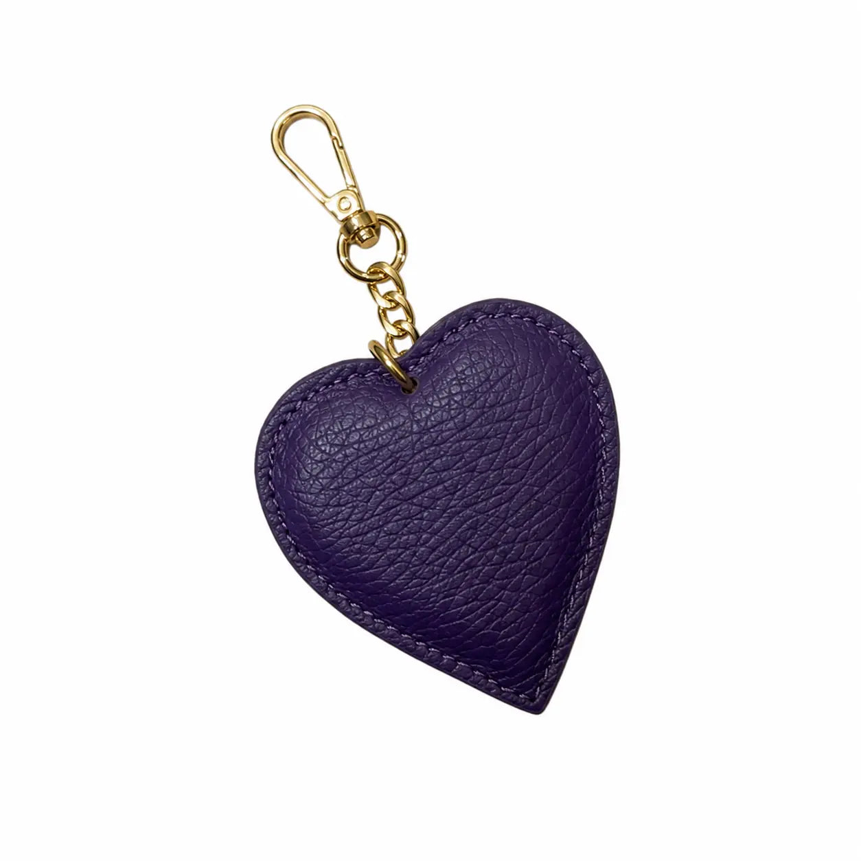 Portachiavi charm borsa pelle cuoricino viola