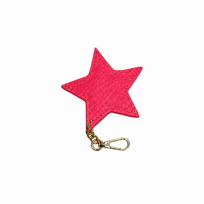 Portachiavi charm pelle modello stella corallo