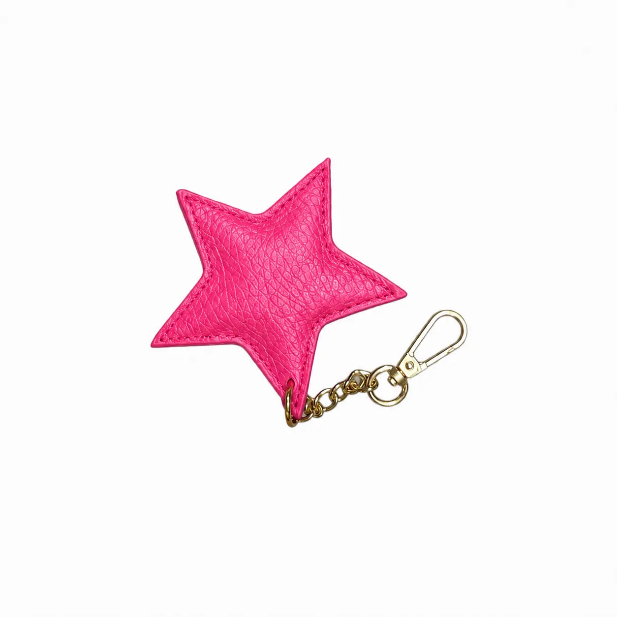 Portachiavi charm pelle modello stella fucsia