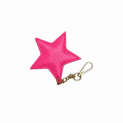 Portachiavi charm pelle modello stella fucsia
