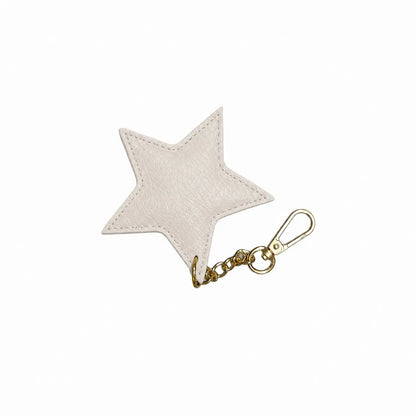 Portachiavi charm pelle modello stella panna