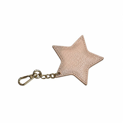 Portachiavi charm pelle modello stella rosa cipria