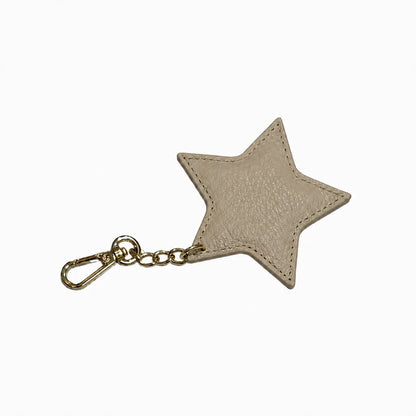 Portachiavi charm pelle modello stella taupe