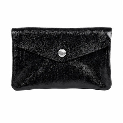 Portafoglietto bustina nero laminato
