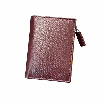 Portafoglietto donna vera pelle bordeaux