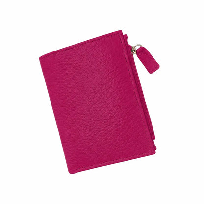 Portafoglietto donna vera pelle fucsia