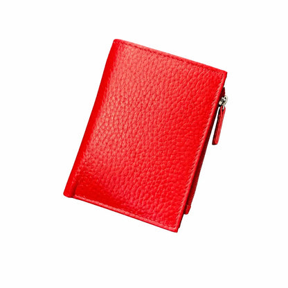 Portafoglietto donna vera pelle rosso