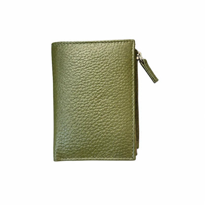 Portafoglietto donna vera pelle verde militare