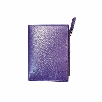 Portafoglietto donna vera pelle viola