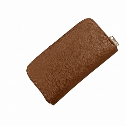 Portafoglio classico donna zip around cuoio