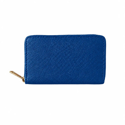 Portafoglio classico vera pelle blu