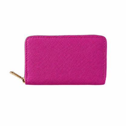 Portafoglio classico vera pelle fucsia