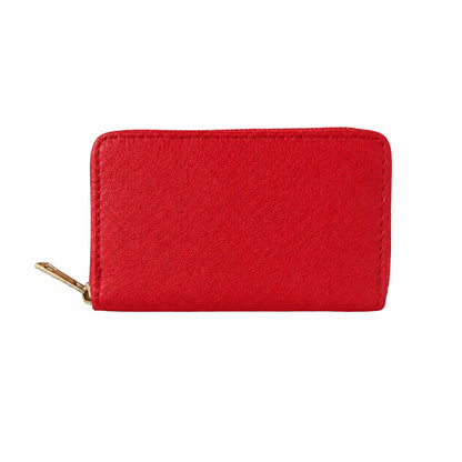 Portafoglio classico vera pelle rosso