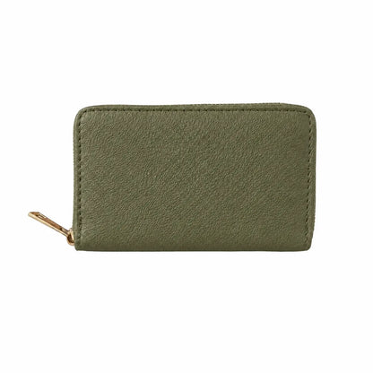 Portafoglio classico vera pelle verde militare