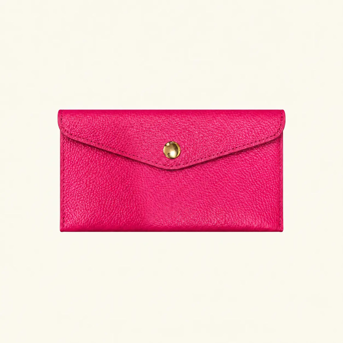 Portafoglio piatto vera pelle donna fucsia
