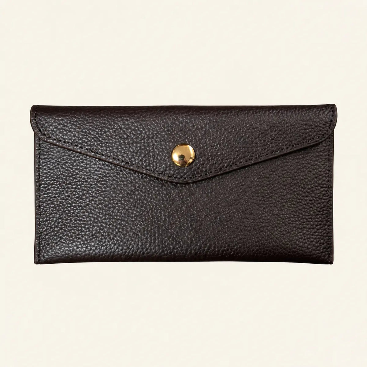 Portafoglio piatto vera pelle donna nero