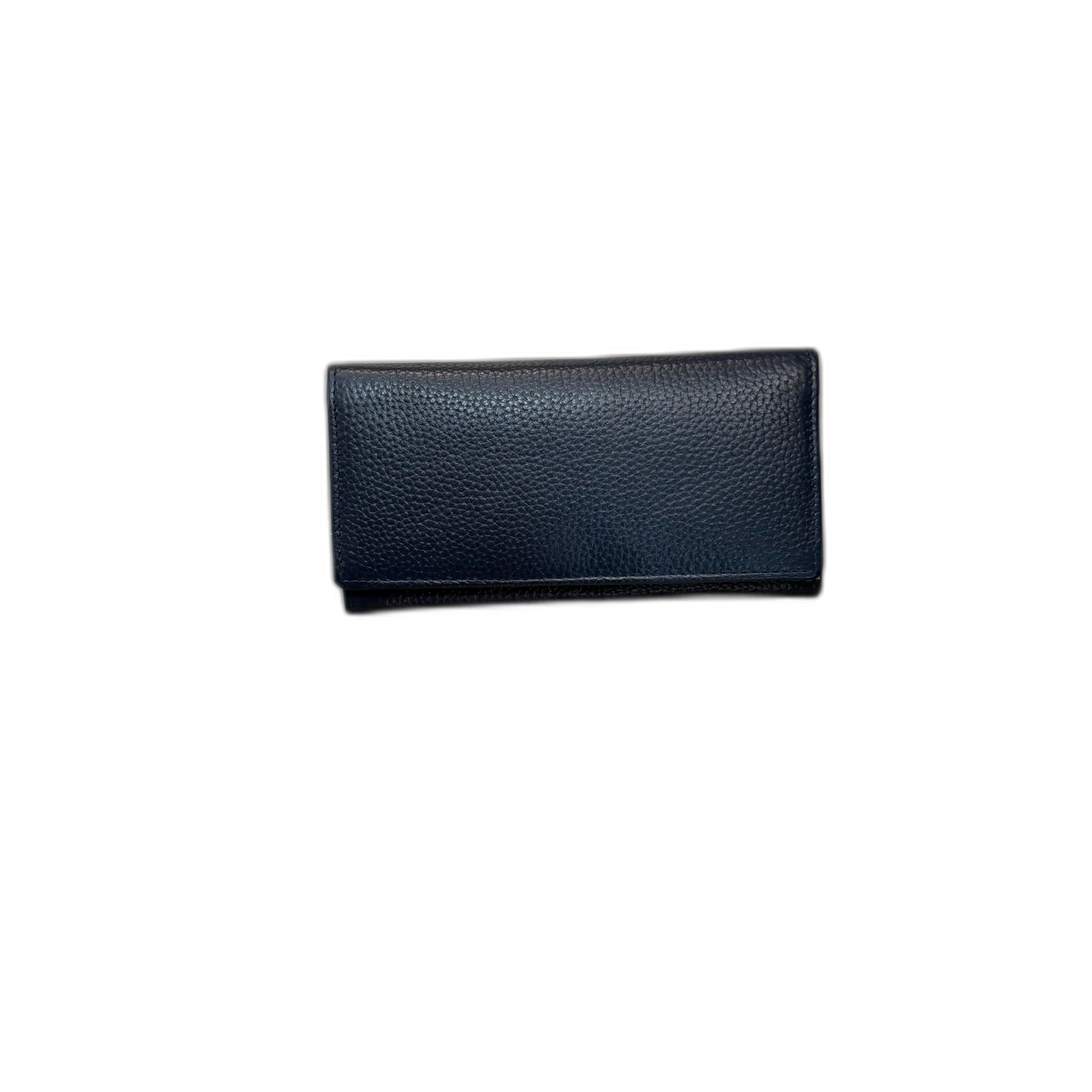 Portafoglio stiloso vera pelle bottone blu