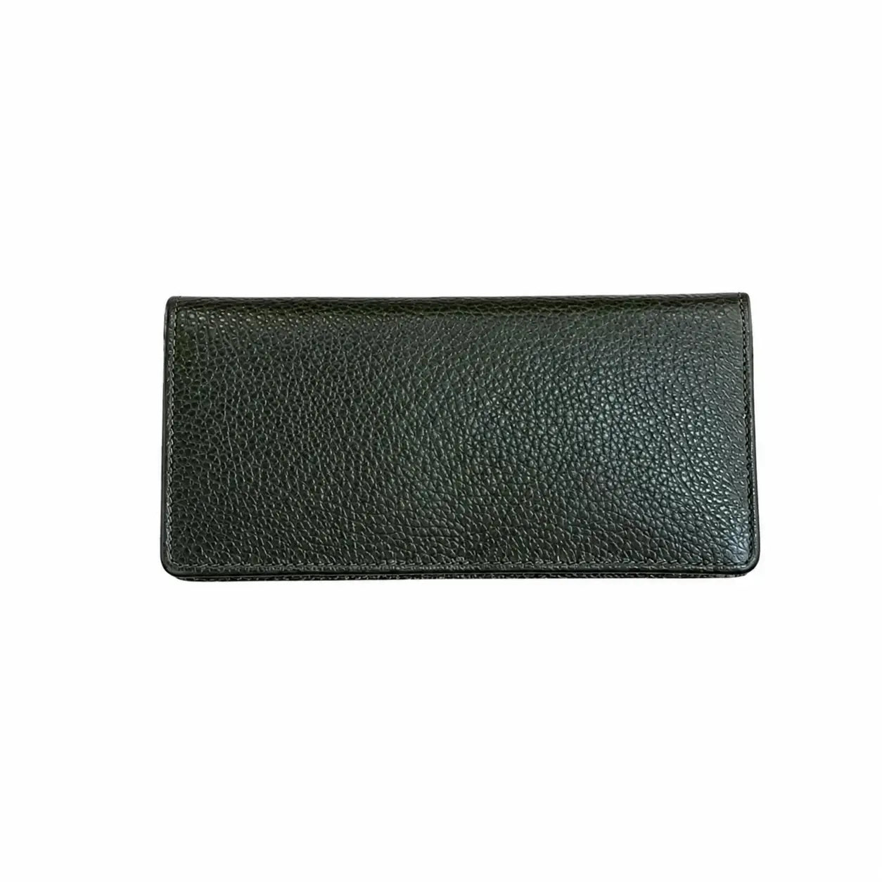 Portafoglio stiloso vera pelle bottone verde militare