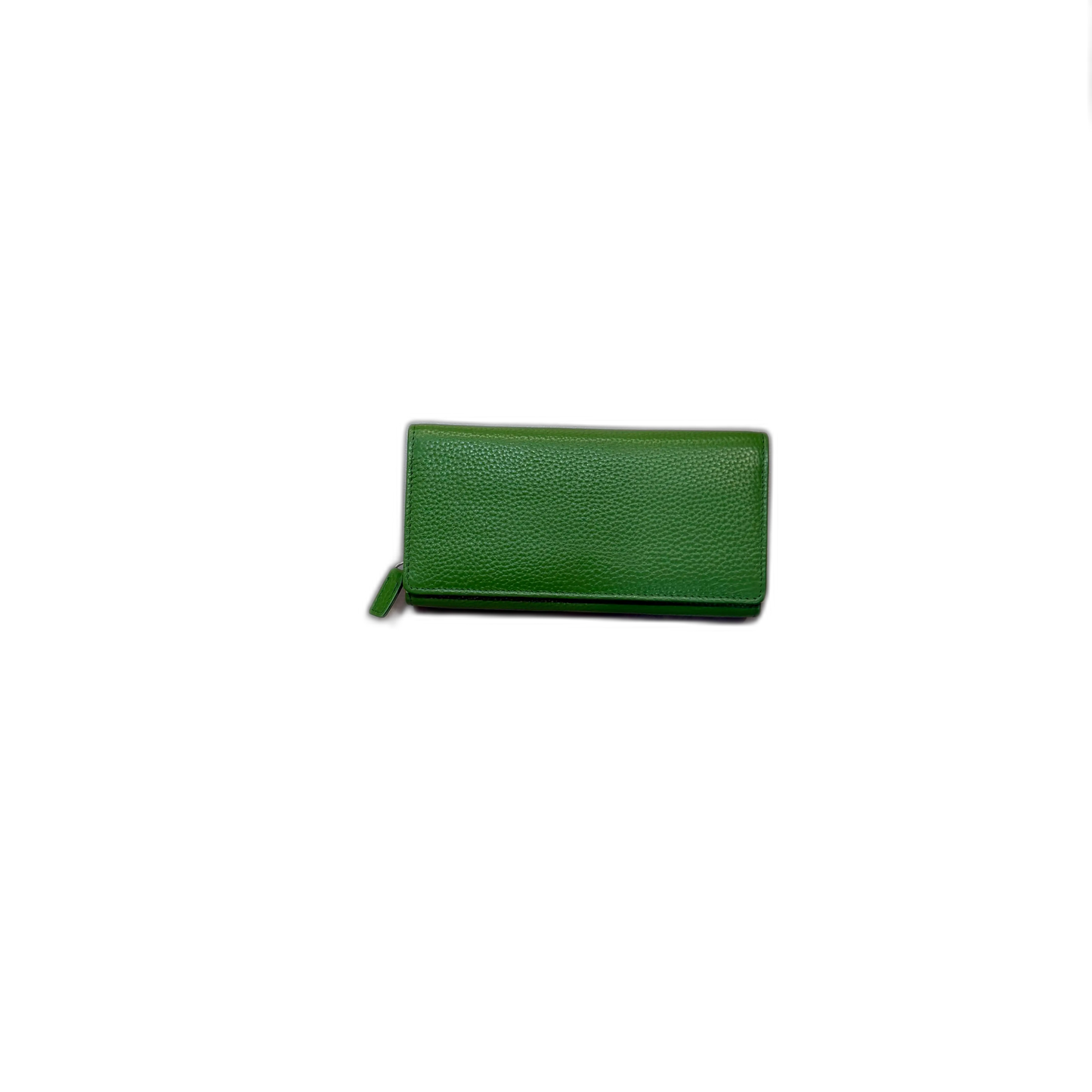 Portafoglio stiloso vera pelle bottone verde