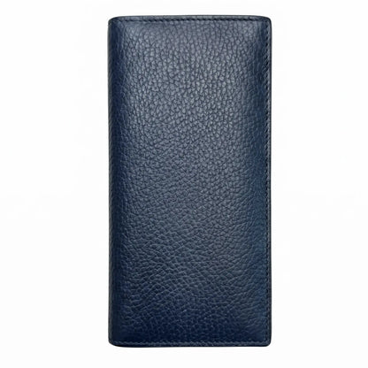 Portafoglio zip around vera pelle blu