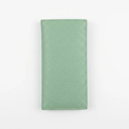 Portafoglio zip around vera pelle verde menta