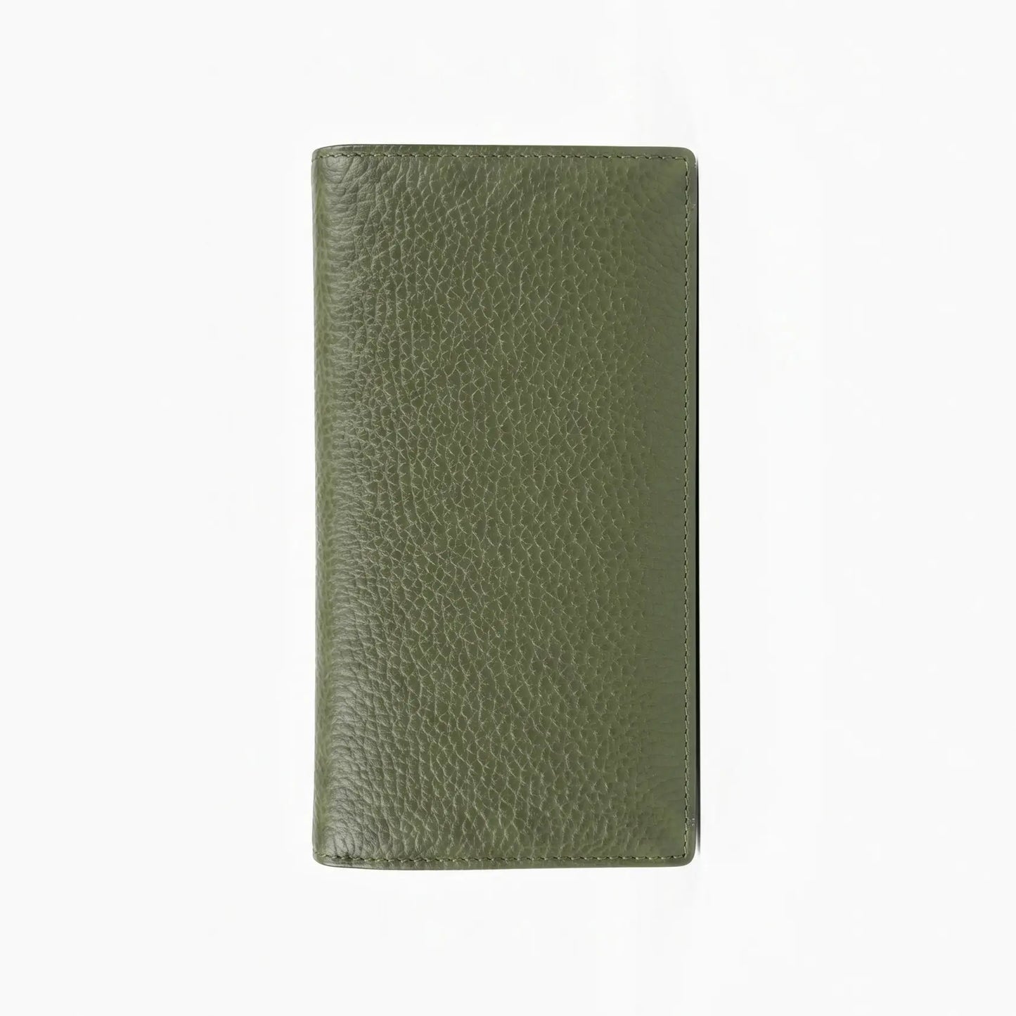 Portafoglio zip around vera pelle verde militare