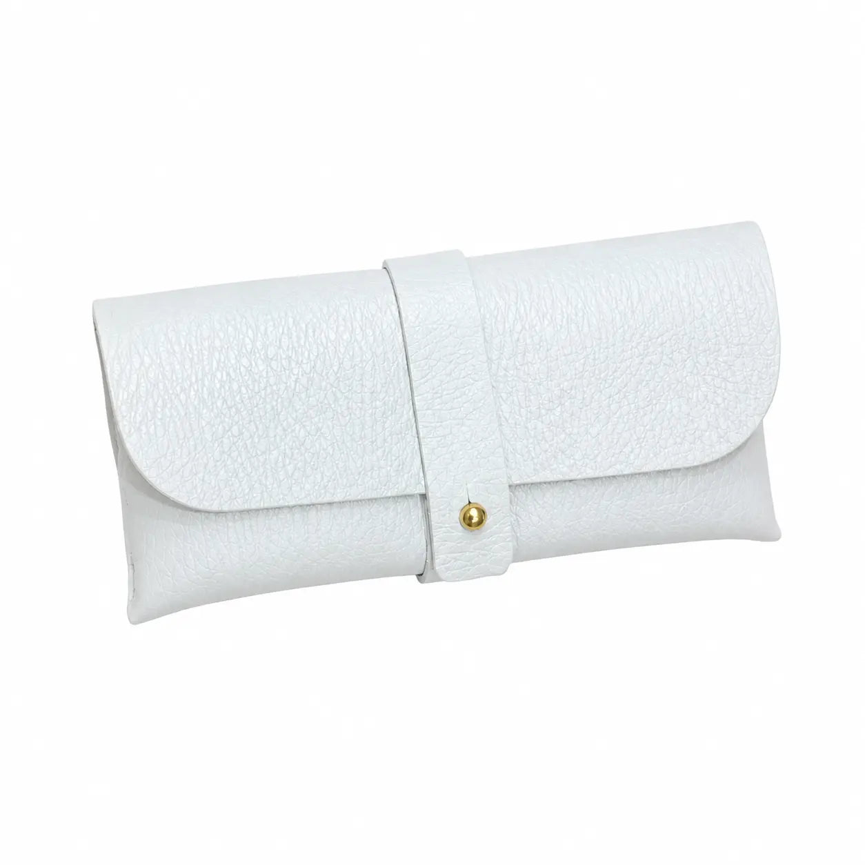 Portaocchiali in pelle martellata bianco