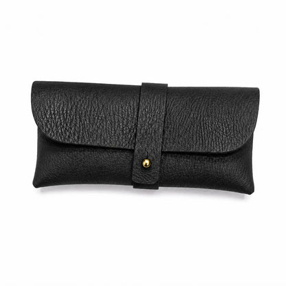 Portaocchiali in pelle martellata nero