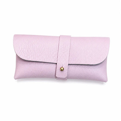 Portaocchiali in pelle martellata rosa cipria
