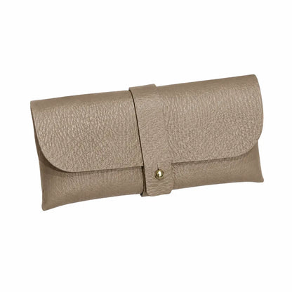 Portaocchiali in pelle martellata taupe